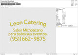 Leon Catering Embroidery File 6 size