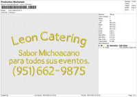 Leon Catering Embroidery File 6 size