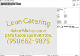 Leon Catering Embroidery File 6 size