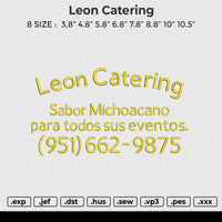 Leon Catering Embroidery File 6 size