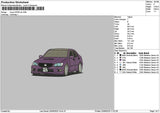 Purple Car 1906 Embroidery File 6 sizes