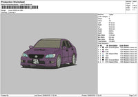 Purple Car 1906 Embroidery File 6 sizes