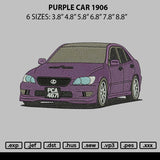 Purple Car 1906 Embroidery File 6 sizes