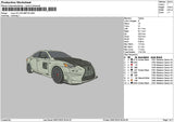 White Car 0807a Embroidery File 6 sizes