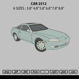 Car 2512 Embroidery File 6 sizes