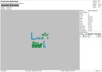 Linktext Embroidery File 6 sizes