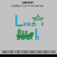 Linktext Embroidery File 6 sizes