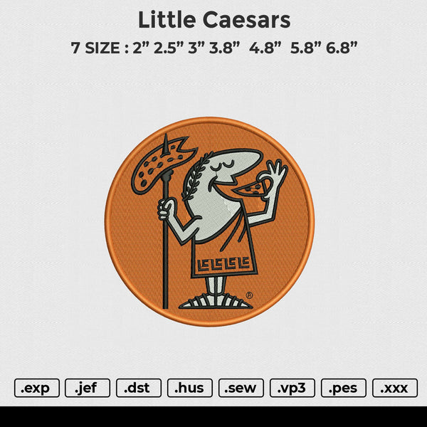 Little Caesars Embroidery File 6 size