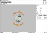 Sheeptext 01 Embroidery File 6 sizes