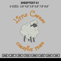 Sheeptext 01 Embroidery File 6 sizes