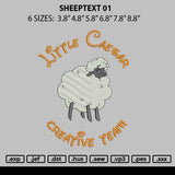 Sheeptext 01 Embroidery File 6 sizes