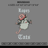 Mouse0305 Embroidery File 6 sizes