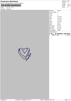 Love You Text 1209 Embroidery File 6 sizes