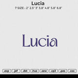 Lucia Embroidery File 6 size