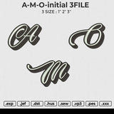 A-M-O-initial 3 FILE Embroidery File 6 size