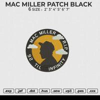 MAC MILLER PATCH BLACK Embroidery File 6 size