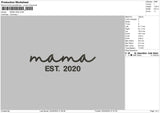 Mama20 Embroidery File 6 sizes