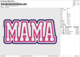 MAMA DOUBLE APPLIQUE Embroidery File 6 size