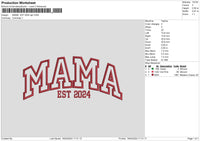 Mama2024 App Embroidery File 6 sizes