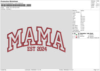 Mama2024 App Embroidery File 6 sizes