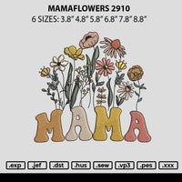 Mamaflowers 2910 Embroidery File 6 sizes