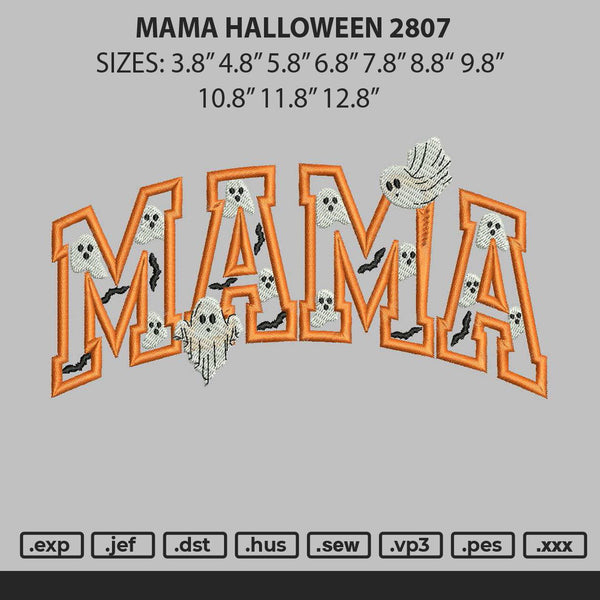 Mama Halloween 2807 Embroidery File 6 sizes