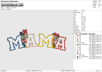 MAMA minnie Embroidery File 6 size