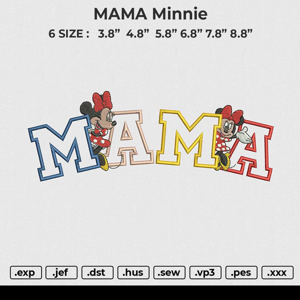 MAMA minnie Embroidery File 6 size