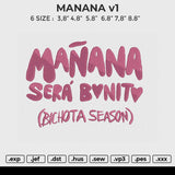 MANANA v1 Embroidery File 6 size