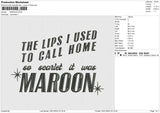 MAROON Embroidery File 6 size