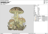 Mashroom Embroidery File 6 sizes