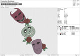 MASKS HALLOWEEN Embroidery File 6 size