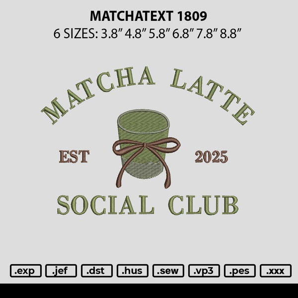 Matchatext 1908 Embroidery File 6 sizes