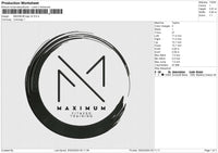 MAXIMUM logo v2 Embroidery File 6 size