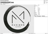 MAXIMUM logo v2 Embroidery File 6 size