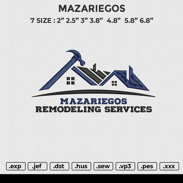 MAZARIEGOS Embroidery File 6 size