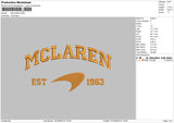 Mclarentext Embroidery File 6 sizes