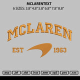 Mclarentext Embroidery File 6 sizes