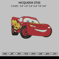 MCQUEEN 2725 Embroidery File 6 size