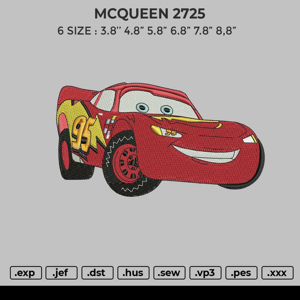 MCQUEEN 2725 Embroidery File 6 size