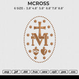 MCROSS Embroidery File 6 size