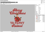 Photoflat Xmas 0124 Embroidery File 6 sizes