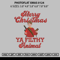 Photoflat Xmas 0124 Embroidery File 6 sizes