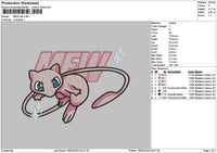 Mew1804 Embroidery File 6 sizes