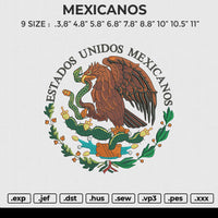 MEXICANOS Embroidery File 6 size