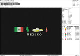 MEXICO icons Embroidery File 6 sizes