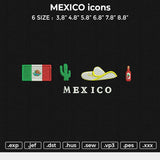 MEXICO icons Embroidery File 6 sizes