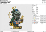 MF DOOM 33 Embroidery File&nbsp;6 size