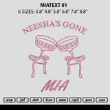 Miatext 01 Embroidery File 6 sizes