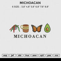 MICHOACAN Embroidery File 6 sizes